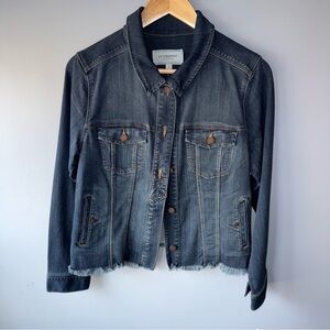 Liverpool Los Angeles Denim Jacket Women’s Raw Hem Dark Wash NWT | Size M